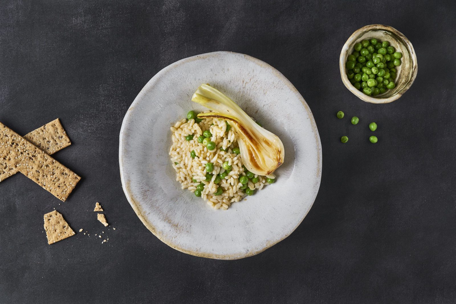 Risotto cremoso de Rice in Action con guisantes
